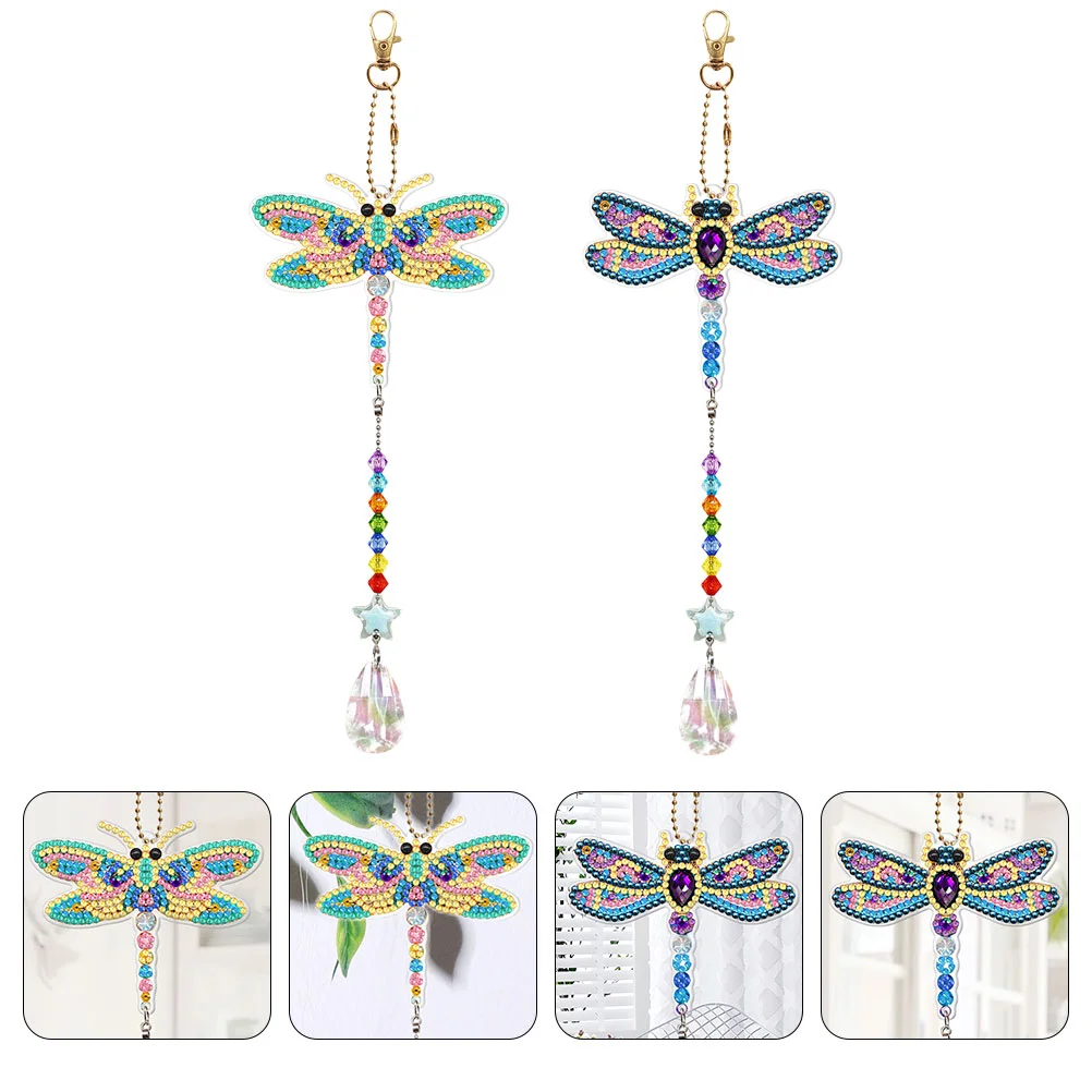 

Wind Chime Suncatcher Diamond Diy Painting Garden Drawing Decoration Dragonfly Animal Key Kit Crystal Ornament Home Pendant Bell