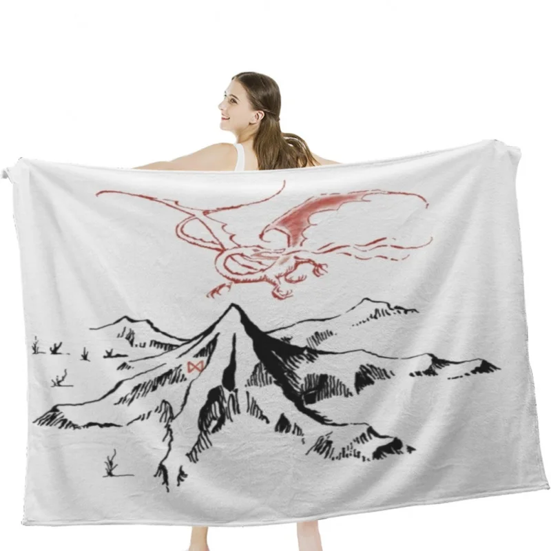 

Misty Mountains Smaug Throw Blankets Soft Velvet Blanket Travel Bedding Blanket