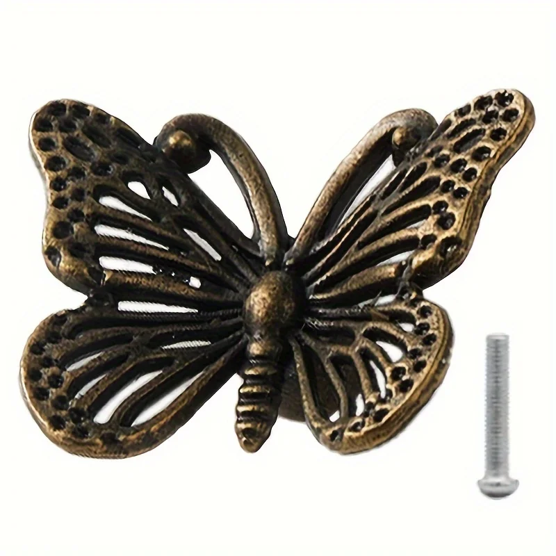 

5 шт., винтажная ручка-бабочка, ручка для мебельного шкафа, ручки для кухонного ящика, ручки для украшения дома