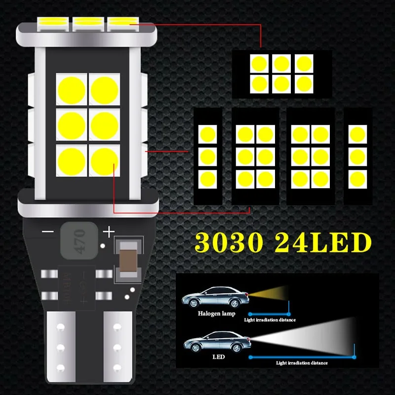 2 шт. автомобильные лампы W16W T15 без ошибок