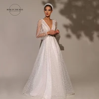 new arrival v neck long sleeves floor length wedding dresses for women 2022 sexy a line dot tulle bridal gowns %d1%81%d0%b2%d0%b0%d0%b4%d0%b5%d0%b1%d0%bd%d0%be%d0%b5 %d0%bf%d0%bb%d0%b0%d1%82%d1%8c%d0%b5