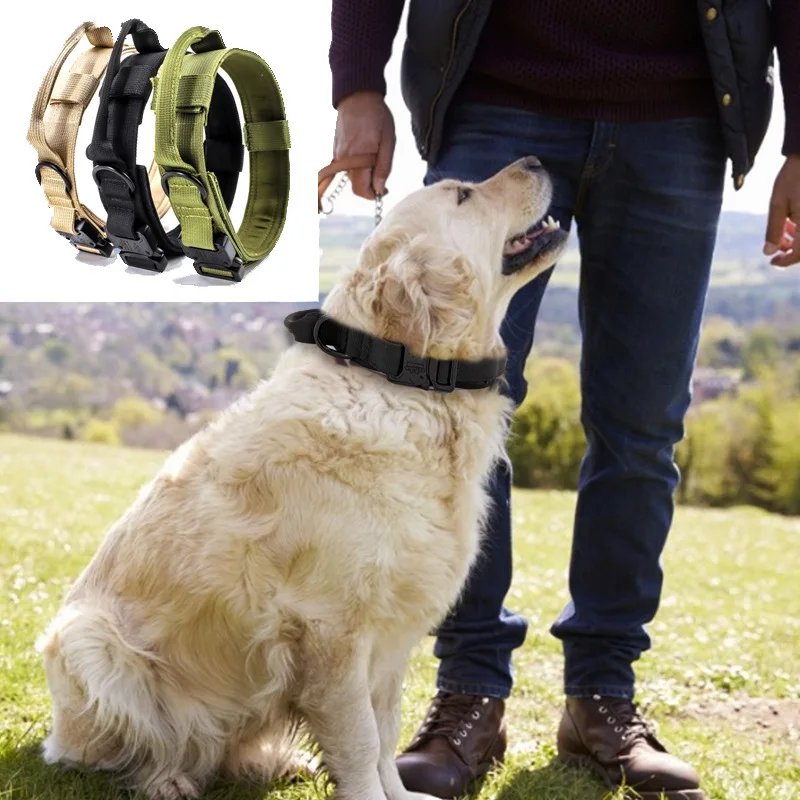 Military Tactical Dog Collar German Shepard Medium Large Dog Collars for Walking Dogs Harness Leash Buckle Perros Accesorios B