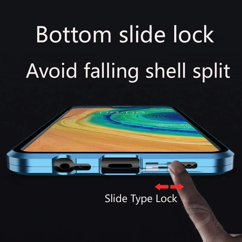 Двусторонний магнитный металлический чехол для телефона Honor Magic 4 5 Ultimate Lite Pro