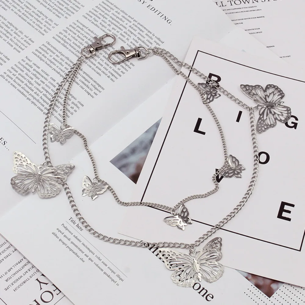 Цепочки на талию для женщин металлические полые цепи-бабочки украшения джинсов