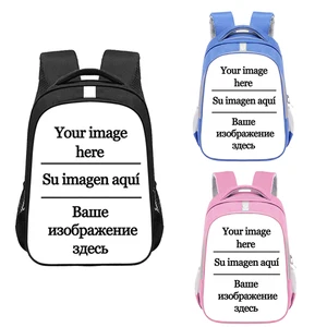 customize the image logo canvas backpack women men travel bags children school bags boys girls book bag kids gift backpacks free global shipping
