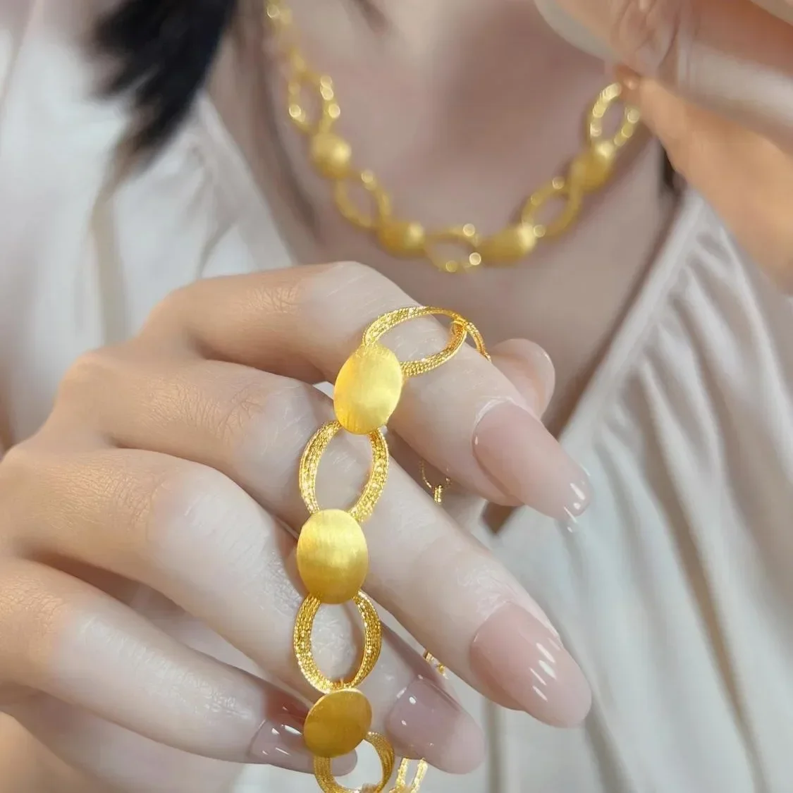 Желтое золото 24 карата 9999 настоящее ретро свет и тень шелковое ореол матовое