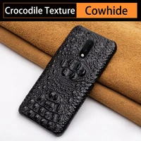 cowhide crocodile skull cover for oneplus 7 pro case 6 5 5t 3 3t x 6t hard shell shockproof phone case for one plus 7pro coque
