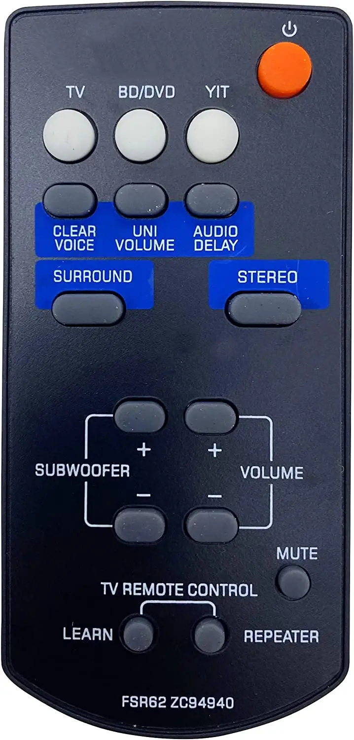 

Remote Control for Yamaha Soundbar YAS-201 Front Surround Systems