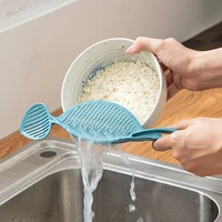multifunctional rice wash drainer household cleaning drainer kitchen supplies cooking rice washing rice spoon washing rice sieve