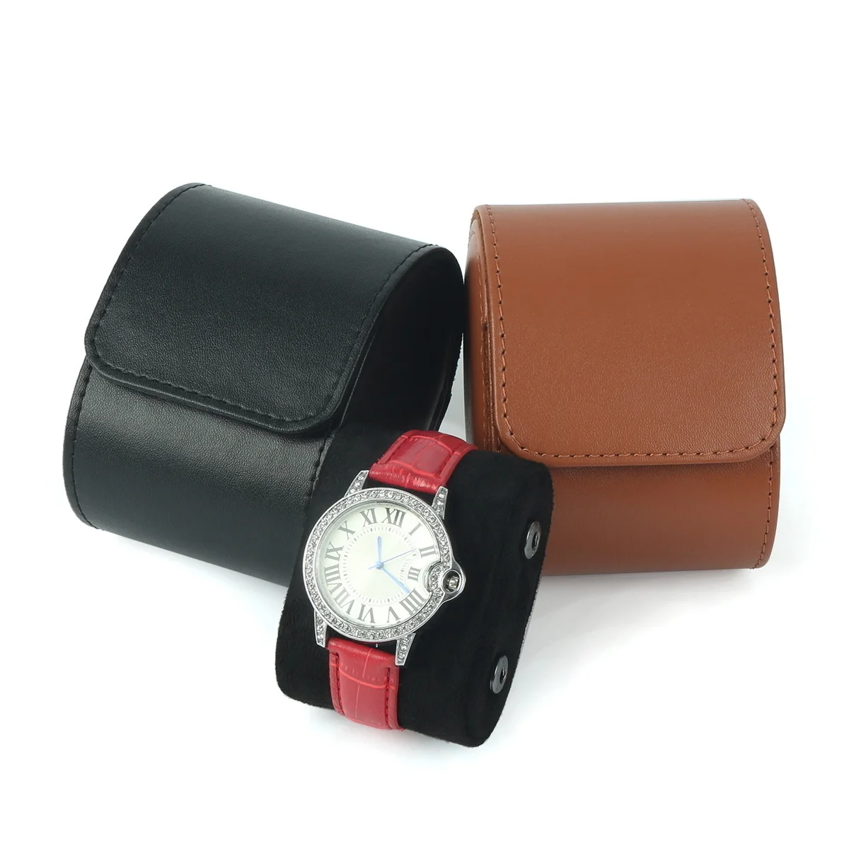

New Arrivals PU Leather Watch Storage Box High Grade Single Convenient Travel Watch Packing Box