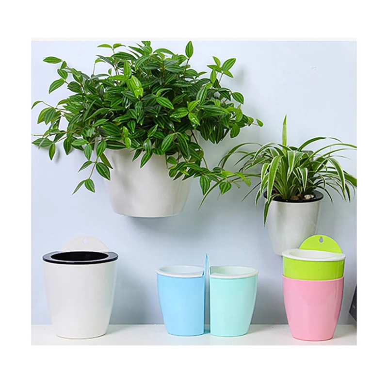 

Цветочный горшок, пластиковый цветочный горшок, изысканный настенный пластиковый подвесной горшок для овощей, цветочный горшок для сада с ...