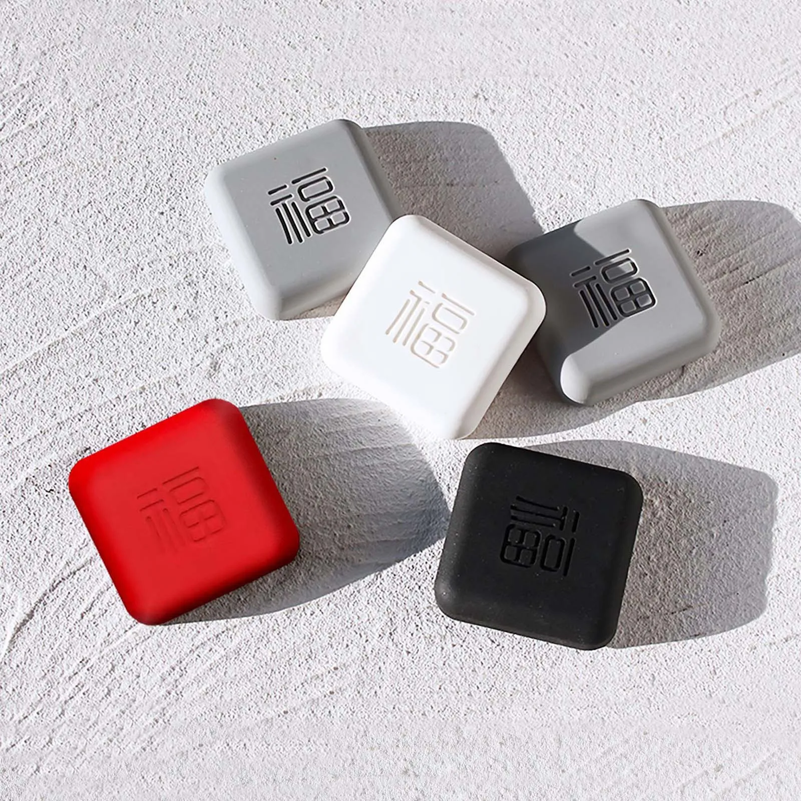 Силиконовая накладка на дверную ручку утолщенный буфер с китайским иероглифом