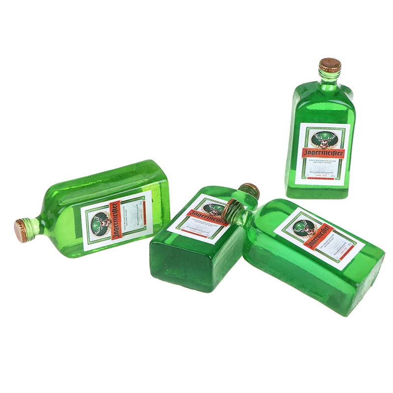 

4PCS Mniature Liqueur Wine Bottle Model Dollhouse Pretend Play Doll Food Drink Kids Kitchen Accessories Toy