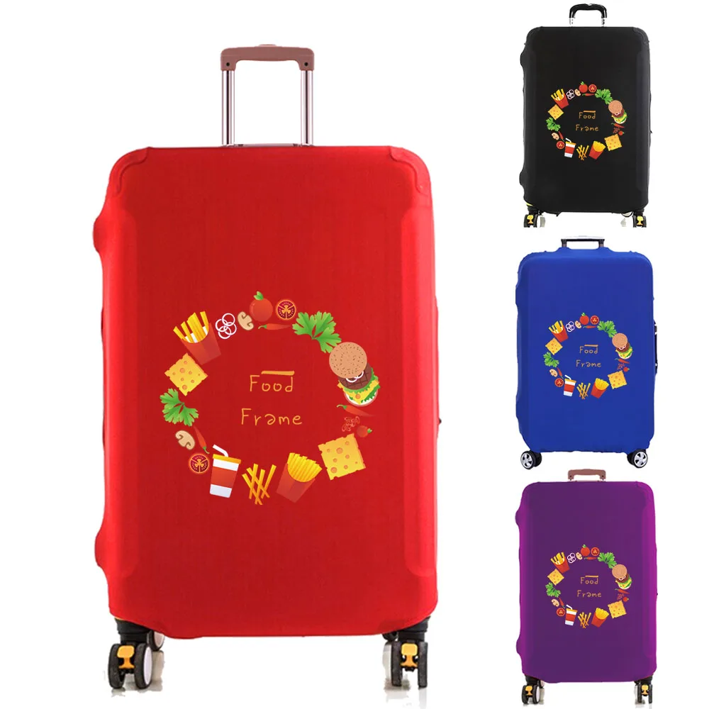 

Food Circle Print Luggage Cover Suitcase Protector Thicker Elastic Dust Covering for 18-32 Inch Trolley Case Travel Accessories