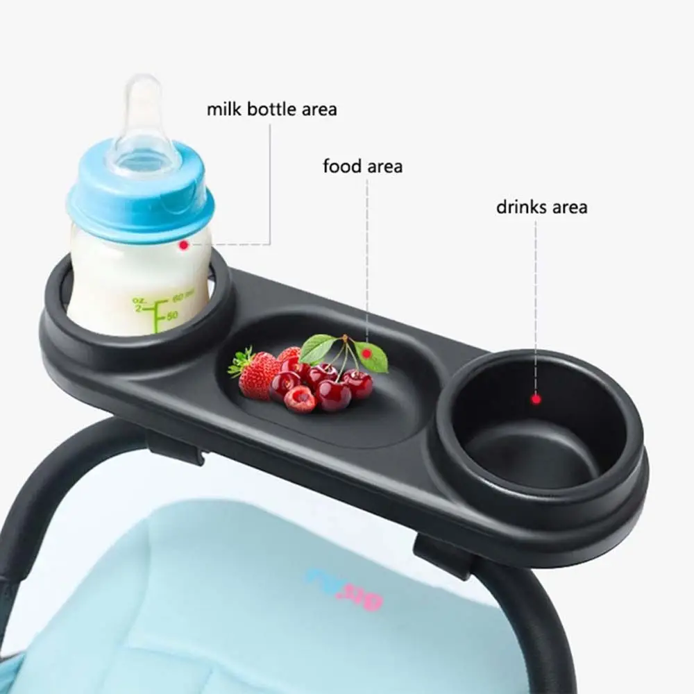 

Baby Plate Holder Dish Supplies Infant Bottle Tray Stroller Dinner Table Milk Cup Holder Toddler Stroller Handrest