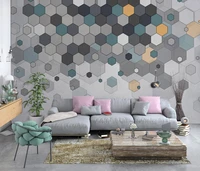 beibehang custom nordic geometry papel de parede 3d photo wallpapers for living room sofa tv background wall decoration mural