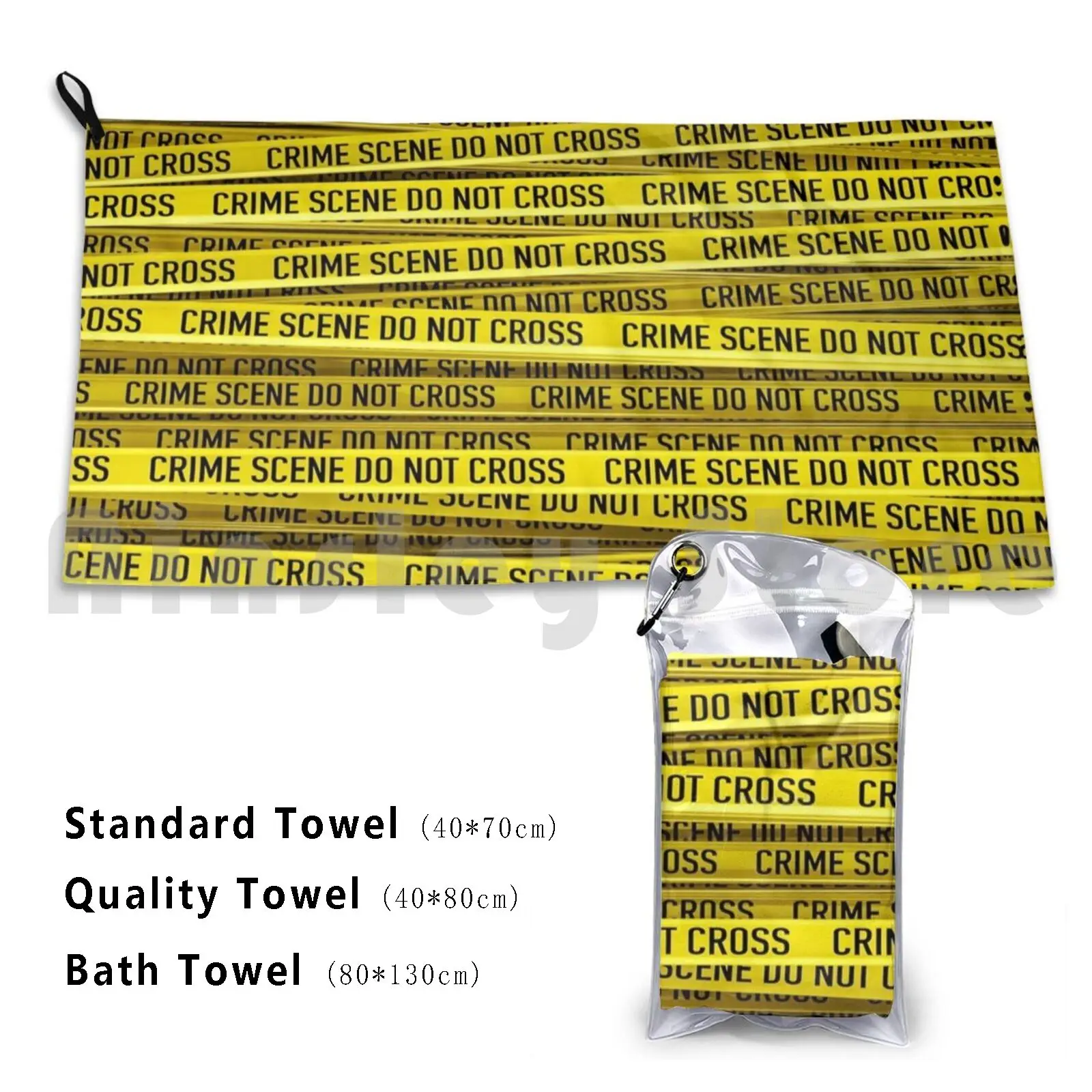 Банное полотенце на заказ желтая лента для полиции расследований убийц крестов |