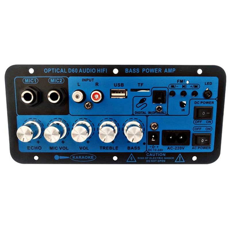 D60 50 Вт плата усилителя мощности сабвуфера с оптическим аудио 12V24V220V Bluetooth