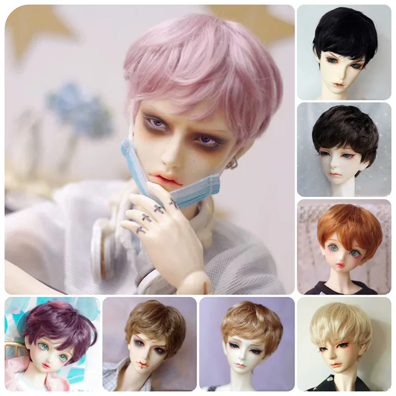 

BJD Doll Wig For 1/3 1/4 1/6 Size Doll Accessories Wig Toy Tress Obitsu Dolls Faux Mohair Fashion Brown Short Hair Wigs