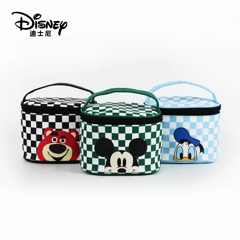 Disney's New Bucket Makeup Bag Large Capacity Waterproof Cartoon Mickey Mouse Portable Makeup Storage Toiletry Bag for Girls