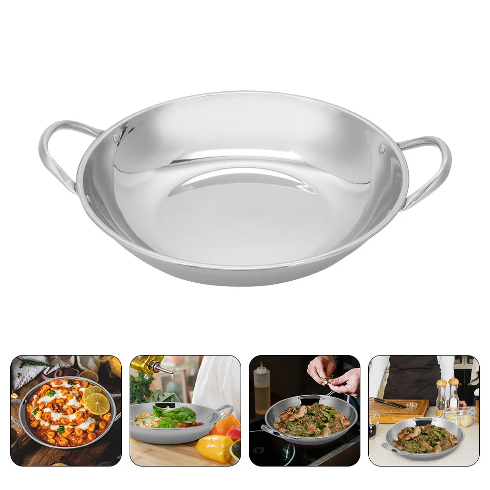 

Stainless Steel Pot Japanese Woks Cookware Pow Frying Chinese Reheating Hot Cooking Skillet Carbon