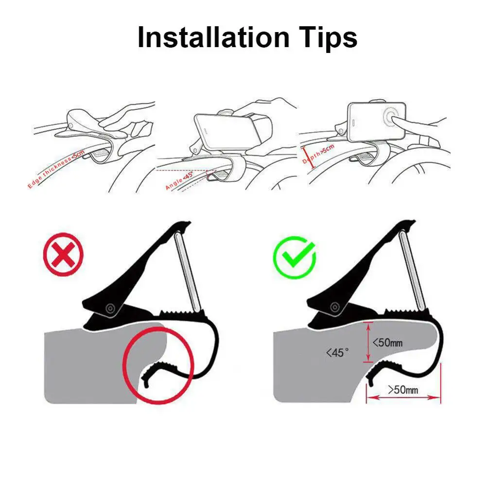 car phone kickstand 360 degree gps navigation dashboard phone holder in car for universal mobile phone clip mount stand bracket free global shipping