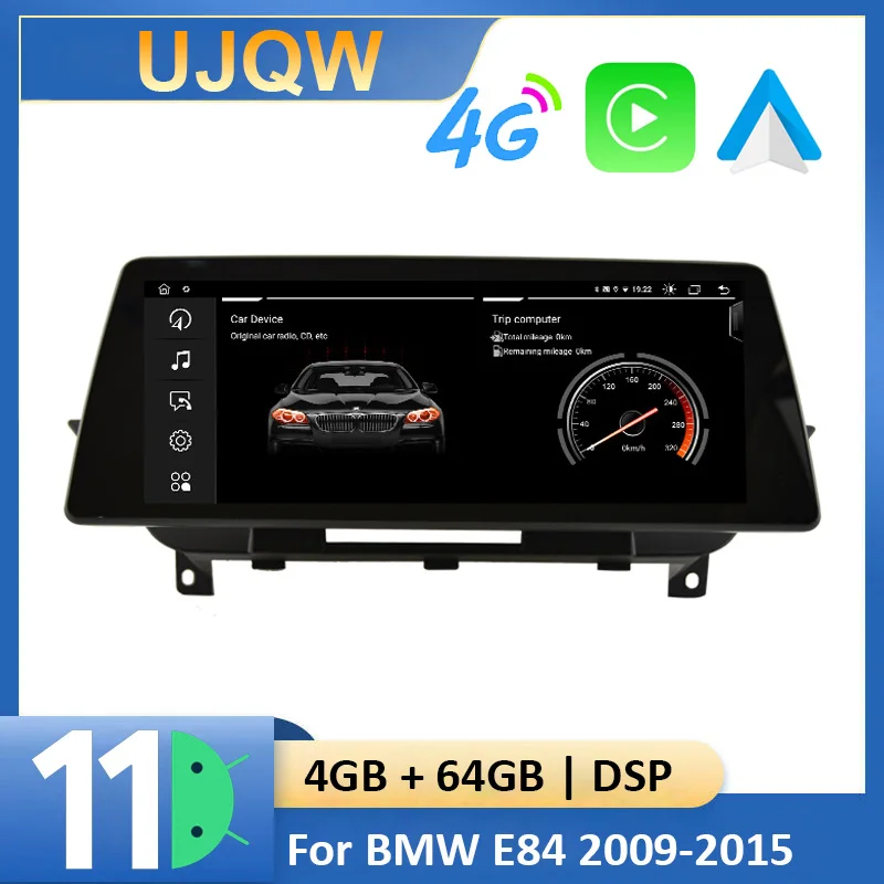 

UJQW 2 Din 4+64G Android Radio Stereo Receiver Carplay Screen for BMW X1 E84 2009-2015 CIC 8 Core 4G LTE GPS Navigation Wifi BT