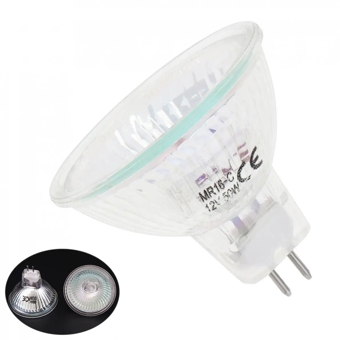 MR16/GU10 Halogen Lamp 35W 50W High Efficiency Clear Glass Light Bulbs Reflector Spotlight Bulbs Warm White Home Light Bulbs