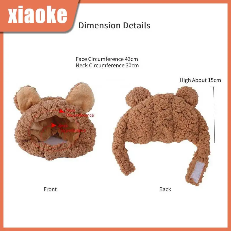 

Accessories For Cats Bear Shaped Hat Cute Winter Pets Cap Kitten Costume Accessories Solid Color Cosplay Head Wear For Cat Warm