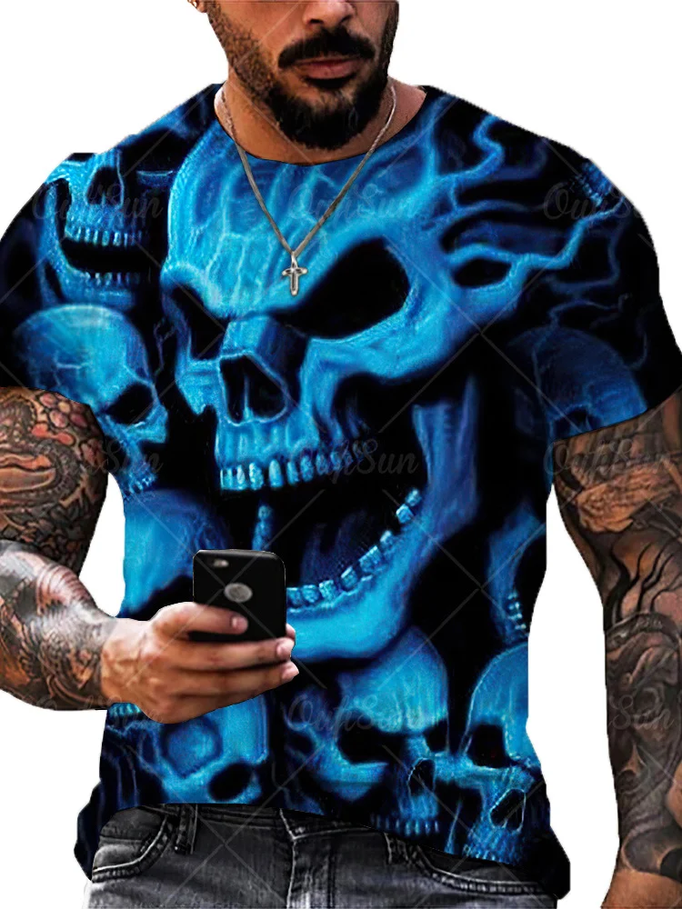 

Summer skull t shirt skeleton shirt gun tshirt gothic punk shirts vintage shirts 3d shirt anime male styles dropshipping