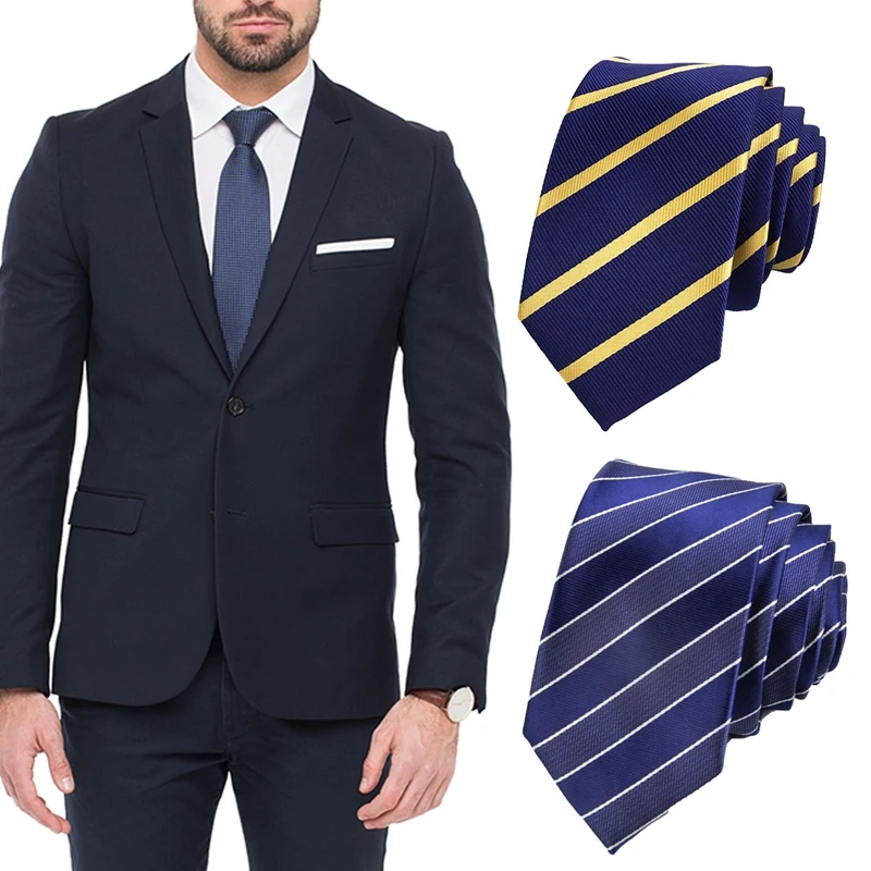 

Fashion Neckties Men's Solid Color Stripe Ties Daily Wear Cravat Wedding Party Accessories 6 Colors For Men