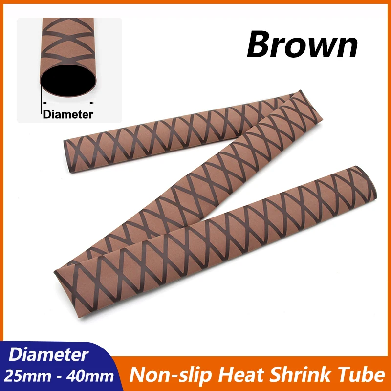 

Коричневый диаметр 25/28/30/35/40 мм, нескользящая термоусадочная трубка, удочка, изоляционная ручка «сделай сам», водонепроницаемая ручка для ракетки, 1 м/шт.