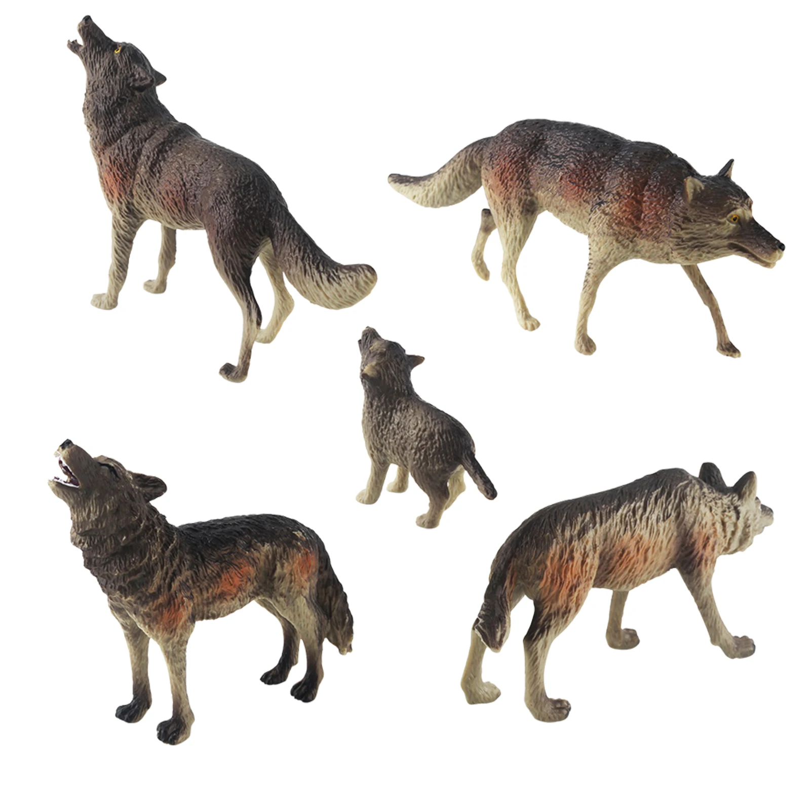 

Wolf Toy Figurines Wildlife Model Kit 5PCS Realistic Arctic Wolf Animal Figures Cake Topper Toy Birthday Gift For Kids Arctic