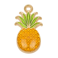 35pcslot cute colorful pineapple charms alloy drip oil pendant for necklace earrings bracelet jewelry making diy accessories