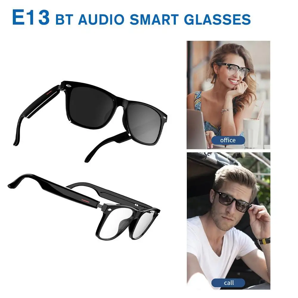 

E13 Waterproof Men Women Lady Call Smart Glasses Wireless Blue Tooth Bone Conduction Glass Camera HD Music Audio Headset Eyewear
