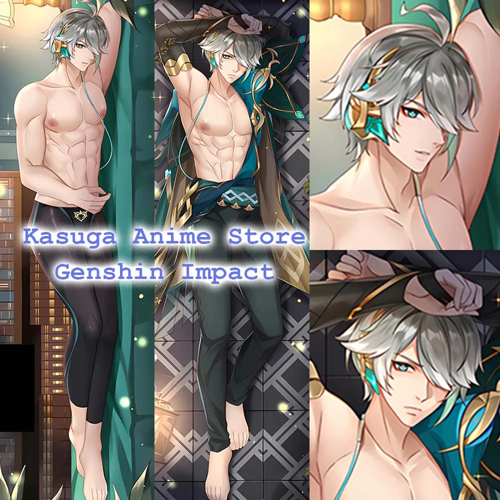 

Alhaitham Sexy Body Pillowcase 2 Side Anime Pillow Case 2WAY Peachskin Dakimakura Genshin Impact Customize Gift Cosplay Props