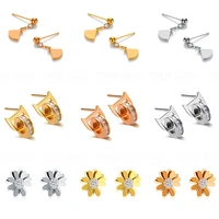 xp fashion simple stainless steel dangle earrings for women korean trendy geometric crystal earrings 2022 female jewelry gifts