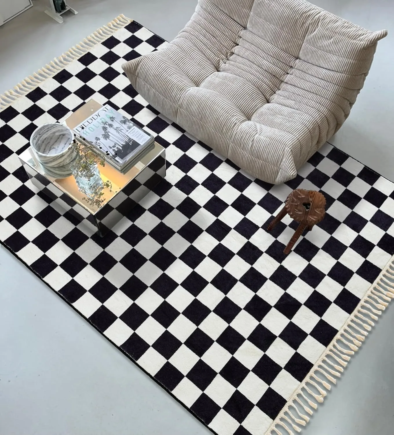 

Коврик для дома пушистый нескользящий