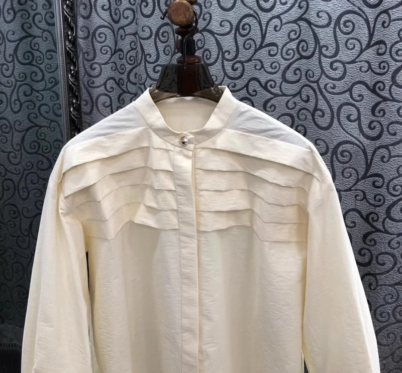 Новые горячие продажи рубашки 1920 весенний стиль женские плиссированные