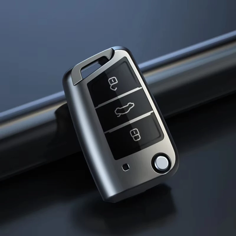 

2025 титановый серый для VW Volkswagen Golf 7 MK7 Tiguan MK2 SEAT Ateca Leon FR 2 Ibiza Skoda Octavia A7, чехол для автомобильного ключа, брелок