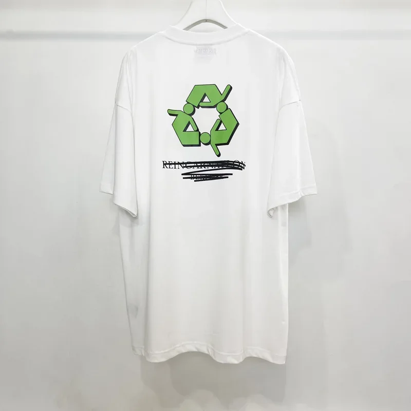 

Oversized VTM Graffitis T-Shirts Don't Stress Letter Print Pure Cotton White Short Sleeves