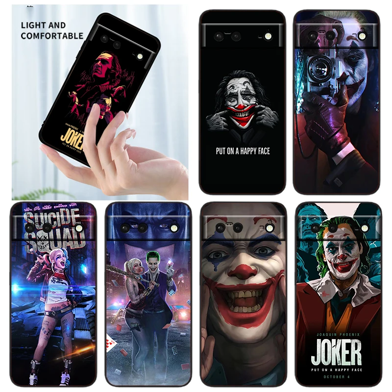 

Luxury Joker Harleen Quinzel Phone Case For Google Pixel 7 6 Pro 6A 5A 5 4 4A XL 5G Black Shell Soft TPU Cover Fundas Coque