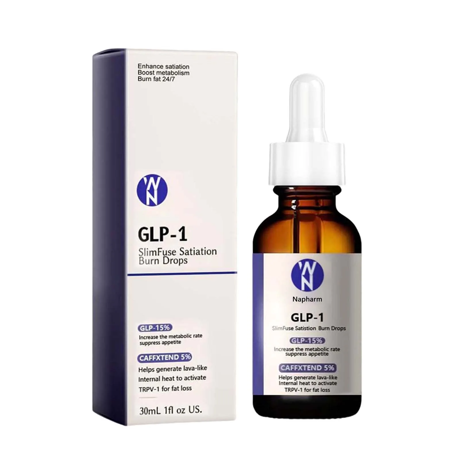 Napharm GLP-1 Metabolic Boost Drops укрепляющие кожу капли для похудения женщин и мужчин