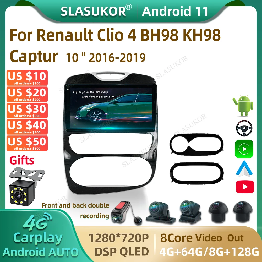 

Автомагнитола 10 дюймов для Renault Clio 4 BH98 KH98 2016-2019 Android, мультимедийный видеоплеер, автомобильная аудиосистема, стереоплеер, навигация