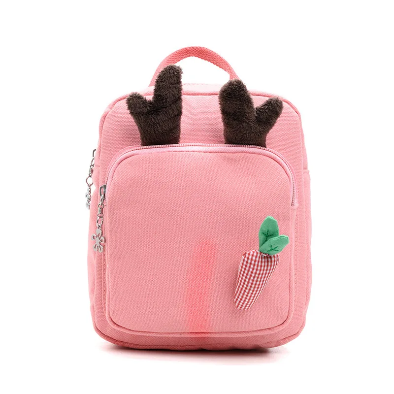 Mini Backpack Cute Toddler Baby Messenger Bag Children Kids Girls Cartoon Antlers Kawaii Canvas Handbag Children Small Backpack