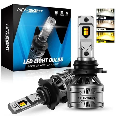 NOVSIGHT 9005 HB3 Led H7 6500K 4300K 3000K 3 цвета Фар H4 H11 H8 H9 9006 HB4 9012 Автомобильные фары лампы 60 Вт 13000LM автомобильные лампы