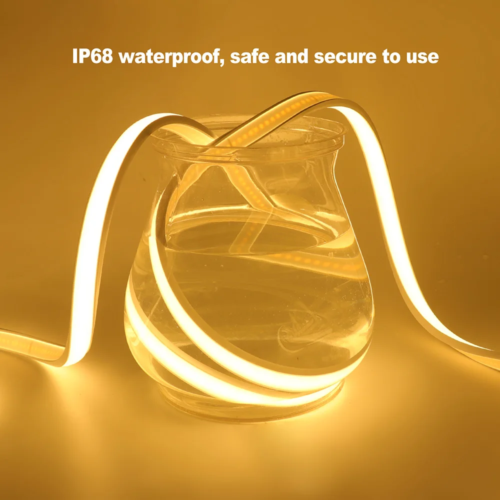 12 В 24 в IP68 Водонепроницаемая COB неоновая полоса фотолампа 5 м 10 15 20 0 гибкая лампа