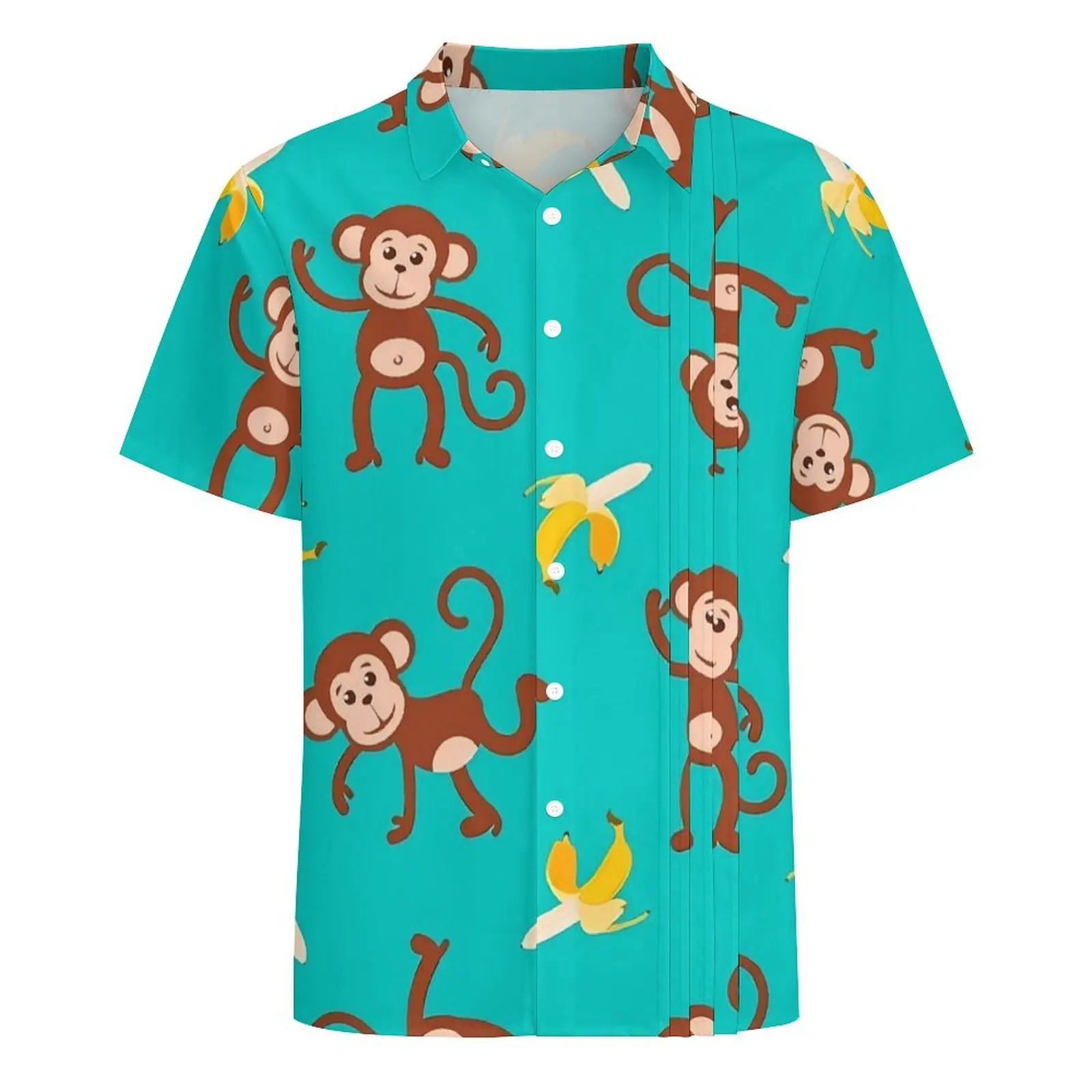 Пляжная рубашка с забавными обезьянами и бананами милые летние повседневные