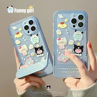 funny girl invisible stand holder blue case for iphone 13 11 12 pro max xs xr x 7 8 plus se 2020 2022 sweet summer cute cases
