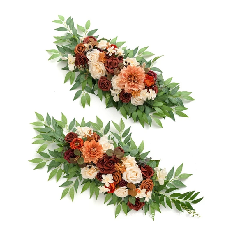 

2Pcs Artificial Flower Dining Table Center Reception Table Decoration Wedding Arch Flower Welcome Area Decoration